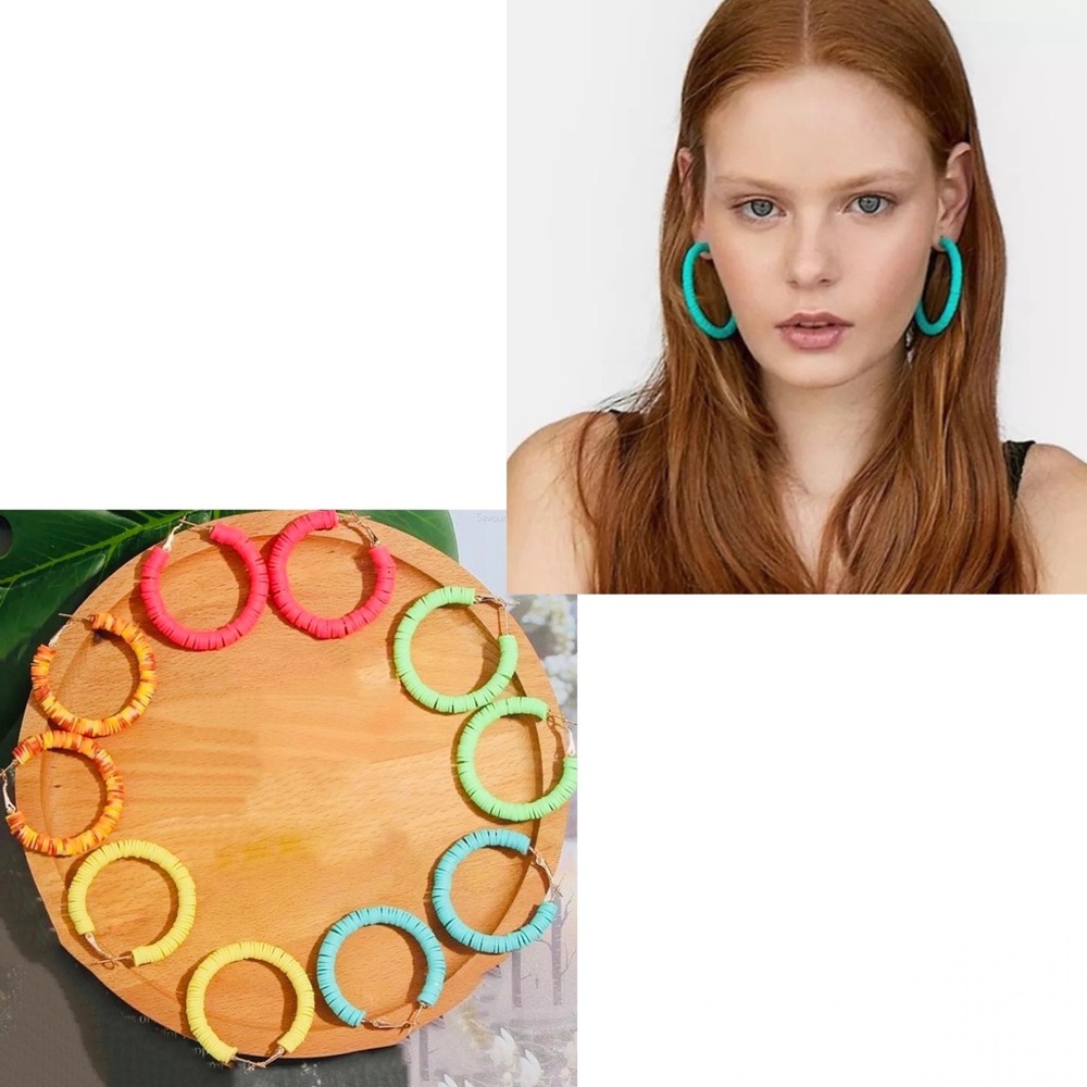 ๐3/$30 New Colorful Disc Hoops - Picture 1 of 12